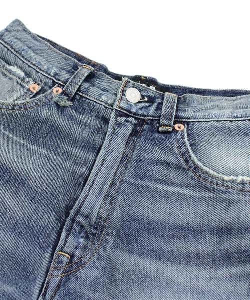 RNA（アールエヌエー）の「T0982 ベーシックダメージハーフパンツ（デニムパンツ・レディース・ダークインディゴブルー/ライトインディゴブルー・MEDIUM/SMALL）」の22枚目の写真