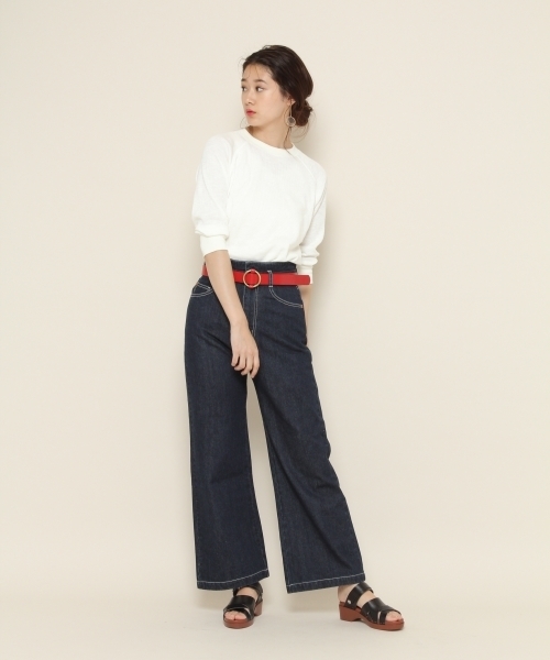 PAGEBOY（ページボーイ）の「【WEB限定】ワッフル7分袖プルオーバー（Tシャツ/カットソー・レディース・ホワイト/ブラック/アイボリー・FREE）」の12枚目の写真