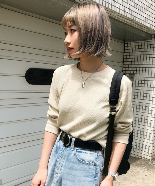 PAGEBOY（ページボーイ）の「【WEB限定】ワッフル7分袖プルオーバー（Tシャツ/カットソー・レディース・ホワイト/ブラック/アイボリー・FREE）」の8枚目の写真