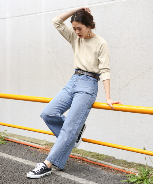 PAGEBOY（ページボーイ）の「【WEB限定】ワッフル7分袖プルオーバー（Tシャツ/カットソー・レディース・ホワイト/ブラック/アイボリー・FREE）」の16枚目の写真