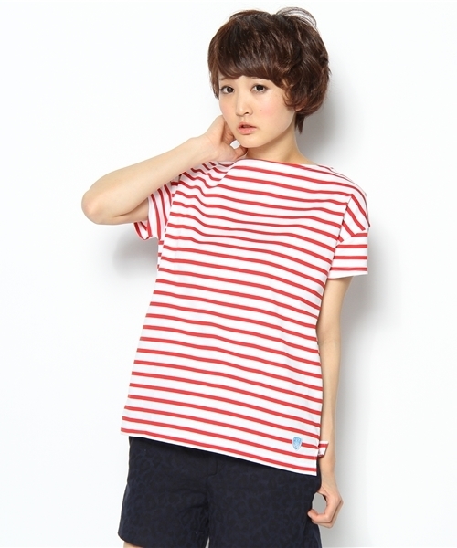 ORCIVAL（オーシバル）の「[ORCIVAL(オーシバル)] 40/2BOR S/S POカットソー（Tシャツ/カットソー・レディース・レッド/ロイヤルブルー・フリー）」の2枚目の写真