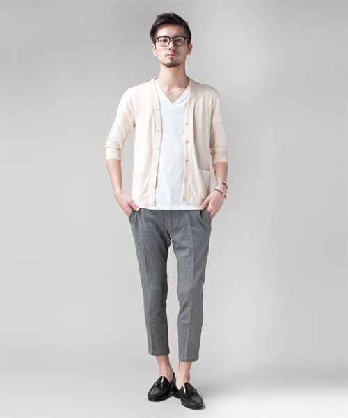 NANO universe(ナノユニバース)の「Jerseyスラックス クロップド(スラックス・メンズ・グレー/チャコール・SMALL/MEDIUM/LARGE/X-LARGE)」の10枚目の写真