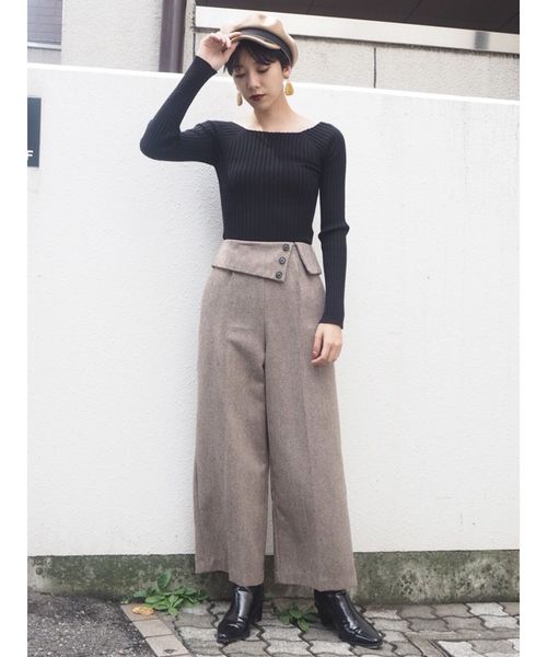 MURUA（ムルーア）の「タックワイドパンツ（その他パンツ・レディース・グレー/ブラック/ブラウン・1/2）」の8枚目の写真