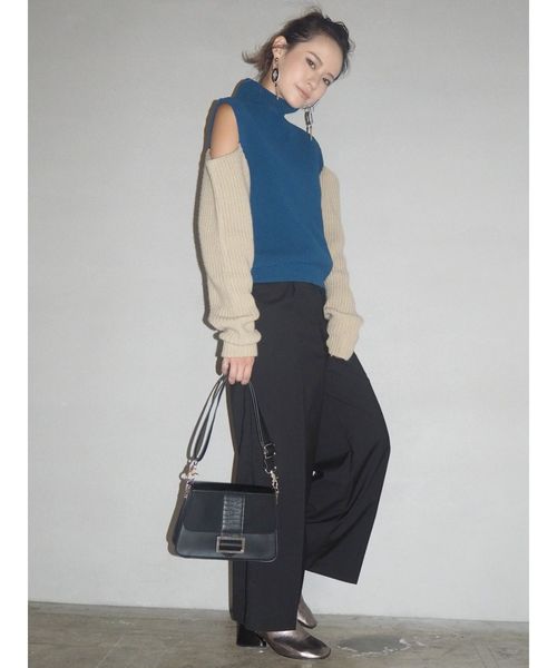 MURUA（ムルーア）の「タックワイドパンツ（その他パンツ・レディース・グレー/ブラック/ブラウン・1/2）」の6枚目の写真