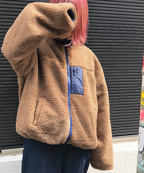 apres jour（アプレジュール）の「もこもこ配色ボアブルゾン【ZOZOTOWN限定アイテム】（ブルゾン・レディース・クリーム/キャメル・フリー）」の21枚目の写真