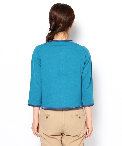 BEAMS BOY（ビームスボーイ）の「□BEAMS BOY / 12ゲージ チャイナ 7分袖カーディガン（カーディガン/ボレロ・レディース・ブラック/オレンジ系その他/ロイヤルブルー・ONE SIZE）」の6枚目の写真