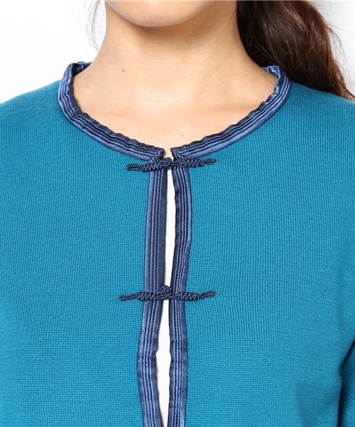 BEAMS BOY（ビームスボーイ）の「□BEAMS BOY / 12ゲージ チャイナ 7分袖カーディガン（カーディガン/ボレロ・レディース・ブラック/オレンジ系その他/ロイヤルブルー・ONE SIZE）」の8枚目の写真