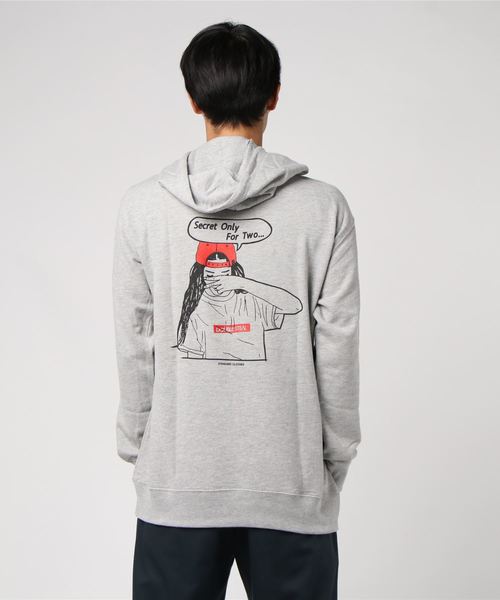 DOUBLE STEAL（ダブルスティール）の「BOXLOGO Girl 裏毛パーカー（パーカー・メンズ・ブラック/グレー系その他/グレー系その他2・MEDIUM/LARGE/X-LARGE）」の4枚目の写真
