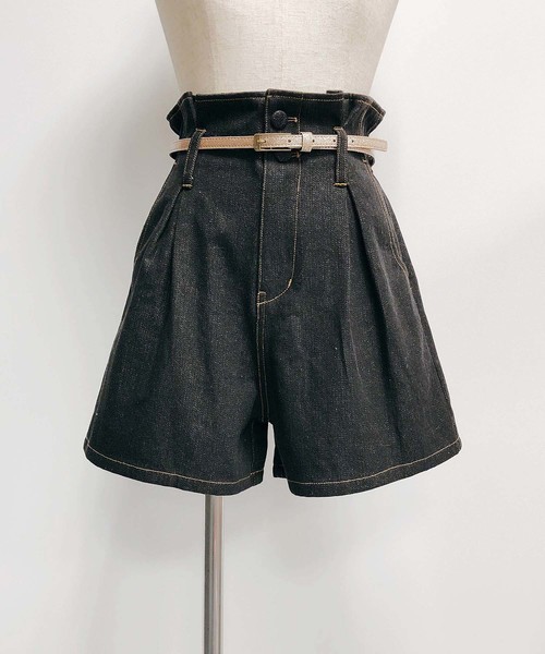 one after another NICE CLAUP(ワンアフターアナザーナイスクラップ)の「ラメベルト付き ショートパンツ(その他パンツ・レディース・モカ/ブラック系その他/グレー系その他/ライトベージュ・FREE)」の2枚目の写真