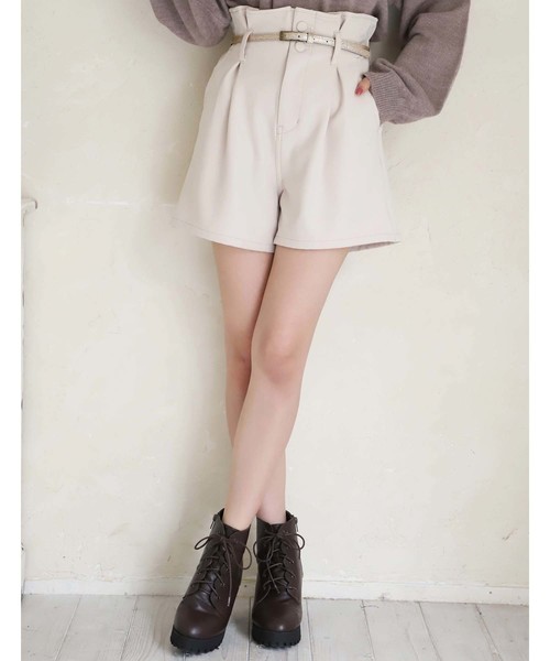 one after another NICE CLAUP(ワンアフターアナザーナイスクラップ)の「ラメベルト付き ショートパンツ(その他パンツ・レディース・モカ/ブラック系その他/グレー系その他/ライトベージュ・FREE)」の4枚目の写真