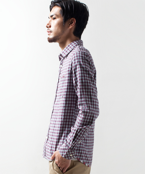 NANO universe（ナノユニバース）の「BritishMadrasSH（シャツ/ブラウス・メンズ・ホワイト/チャコール/ブルー/レッド・SMALL/MEDIUM/LARGE/X-LARGE）」の5枚目の写真