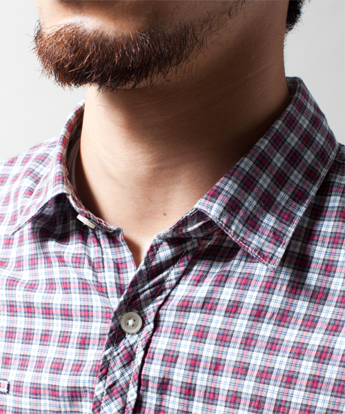 NANO universe（ナノユニバース）の「BritishMadrasSH（シャツ/ブラウス・メンズ・ホワイト/チャコール/ブルー/レッド・SMALL/MEDIUM/LARGE/X-LARGE）」の7枚目の写真