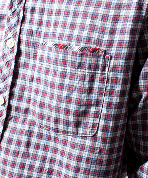 NANO universe（ナノユニバース）の「BritishMadrasSH（シャツ/ブラウス・メンズ・ホワイト/チャコール/ブルー/レッド・SMALL/MEDIUM/LARGE/X-LARGE）」の8枚目の写真