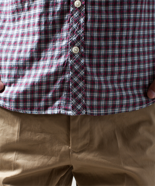 NANO universe（ナノユニバース）の「BritishMadrasSH（シャツ/ブラウス・メンズ・ホワイト/チャコール/ブルー/レッド・SMALL/MEDIUM/LARGE/X-LARGE）」の12枚目の写真