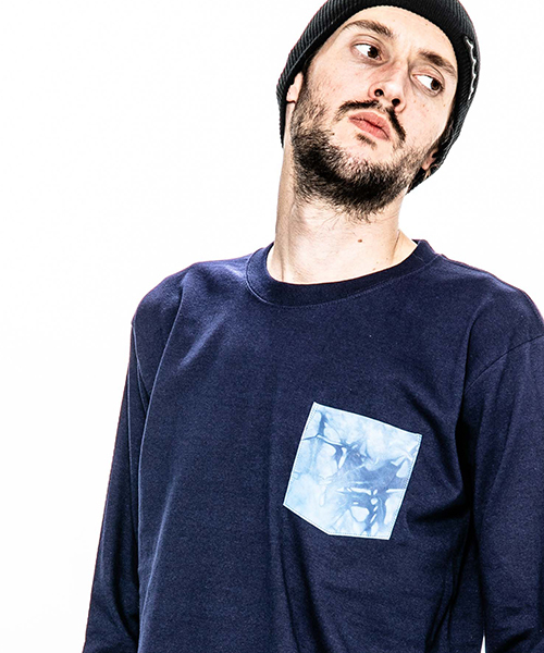 ACANTHUS(アカンサス)の「mlt2392-embroidery logo uneven dye leather pocket L-S Tee ロングスリーブTシャツ(Tシャツ/カットソー・メンズ・ホワイト/ブラック/ネイビー・S/M/XL/L)」の15枚目の写真