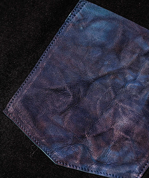 ACANTHUS(アカンサス)の「mlt2392-embroidery logo uneven dye leather pocket L-S Tee ロングスリーブTシャツ(Tシャツ/カットソー・メンズ・ホワイト/ブラック/ネイビー・S/M/XL/L)」の14枚目の写真