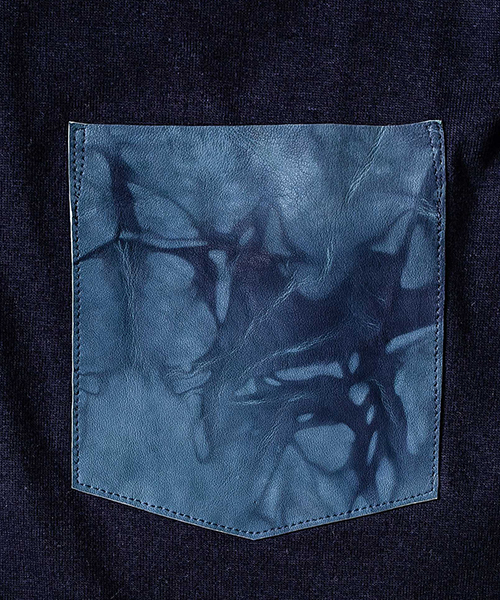 ACANTHUS(アカンサス)の「mlt2392-embroidery logo uneven dye leather pocket L-S Tee ロングスリーブTシャツ(Tシャツ/カットソー・メンズ・ホワイト/ブラック/ネイビー・S/M/XL/L)」の16枚目の写真
