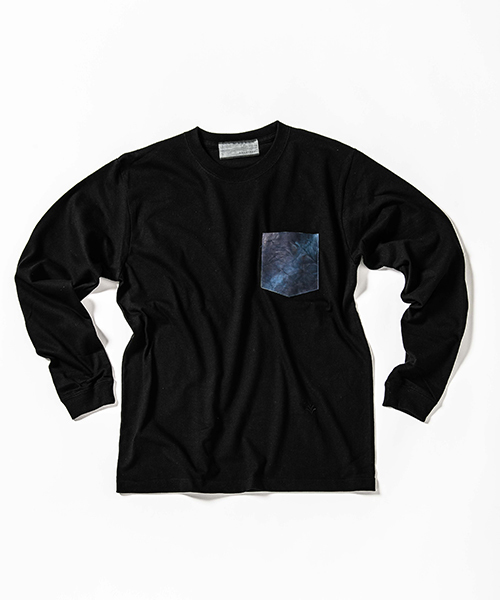 ACANTHUS(アカンサス)の「mlt2392-embroidery logo uneven dye leather pocket L-S Tee ロングスリーブTシャツ(Tシャツ/カットソー・メンズ・ホワイト/ブラック/ネイビー・S/M/XL/L)」の5枚目の写真