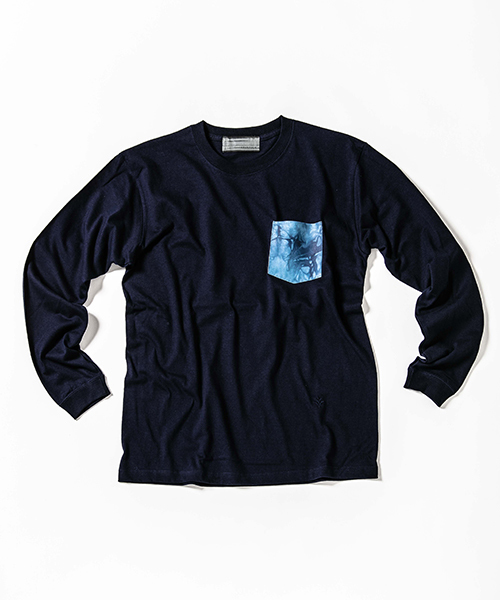 ACANTHUS(アカンサス)の「mlt2392-embroidery logo uneven dye leather pocket L-S Tee ロングスリーブTシャツ(Tシャツ/カットソー・メンズ・ホワイト/ブラック/ネイビー・S/M/XL/L)」の10枚目の写真