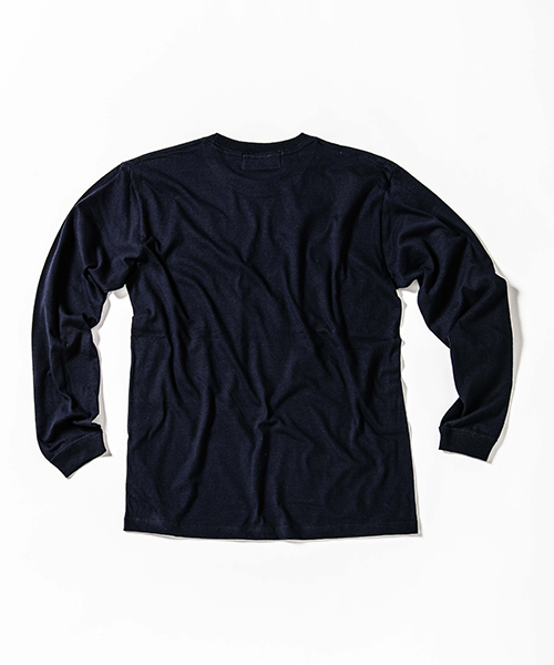 ACANTHUS(アカンサス)の「mlt2392-embroidery logo uneven dye leather pocket L-S Tee ロングスリーブTシャツ(Tシャツ/カットソー・メンズ・ホワイト/ブラック/ネイビー・S/M/XL/L)」の12枚目の写真
