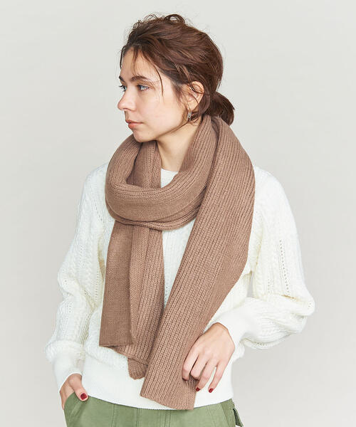 BEAUTY&YOUTH UNITED ARROWS（ビューティーアンドユースユナイテッドアローズ）の「BY アクリルリブニットストール ◆（ストール/ショール・レディース・モカ/オフホワイト/グレー/ブラック/ネイビー・FREE）」の13枚目の写真