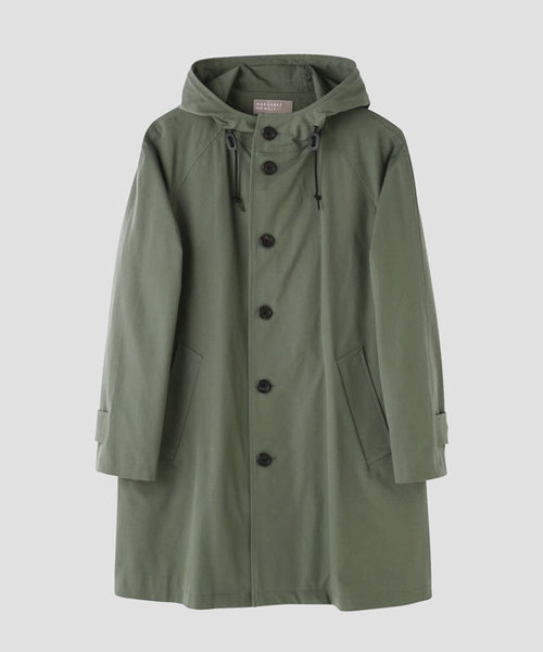 MARGARET HOWELL（マーガレットハウエル）の「DRY COTTON LIGHT CANVAS（ステンカラーコート・メンズ・ネイビー/グリーン・SMALL/MEDIUM/LARGE/X-LARGE）」の2枚目の写真