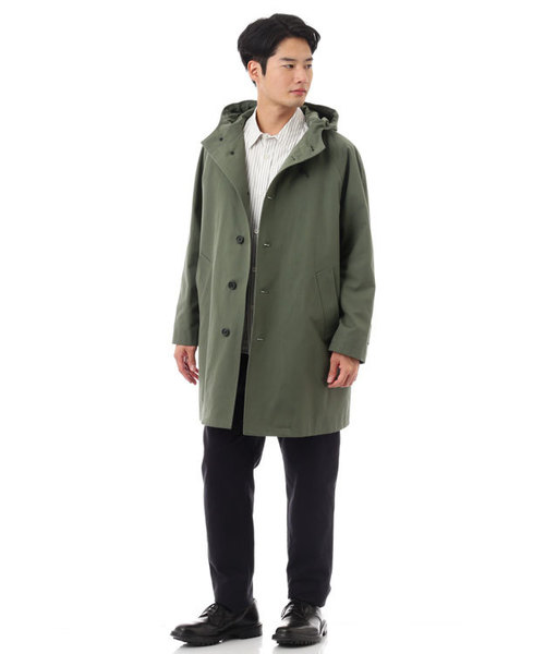 MARGARET HOWELL（マーガレットハウエル）の「DRY COTTON LIGHT CANVAS（ステンカラーコート・メンズ・ネイビー/グリーン・SMALL/MEDIUM/LARGE/X-LARGE）」の8枚目の写真