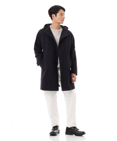 MARGARET HOWELL（マーガレットハウエル）の「DRY COTTON LIGHT CANVAS（ステンカラーコート・メンズ・ネイビー/グリーン・SMALL/MEDIUM/LARGE/X-LARGE）」の12枚目の写真