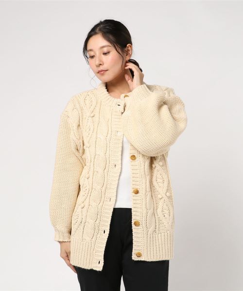 WEGO（ウィゴー）の「WEGO/ケーブルミドルカーディガン（カーディガン/ボレロ・レディース・ピンク/ライトブラウン/ライトベージュ・FREE）」の8枚目の写真