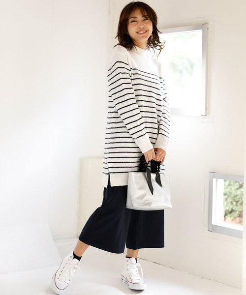 Petit Honfleur（プチオンフルール）の「裏起毛ワイドパンツ（その他パンツ・レディース・ブラック/チャコールグレー/ネイビー・M size/L size/LL）」の11枚目の写真