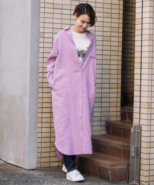 Munich（ミューニック）の「40sフレンチリネンマキシシャツワンピース