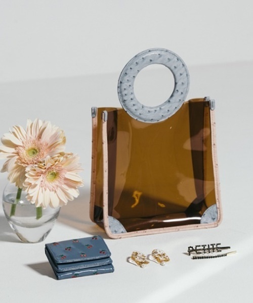 Casselini（キャセリーニ）の「クリアオーストリッチハンドルバッグ（ハンドバッグ・レディース・ブラック/パープル/ブラウン/ピンク/オレンジ・FREE）」の4枚目の写真