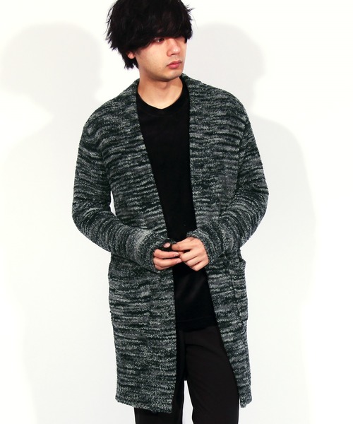 8(eight)(エイト)の「ニット コーディガン ロング丈(カーディガン/ボレロ・メンズ・ブラック/ベージュ・MEDIUM/LARGE)」の2枚目の写真