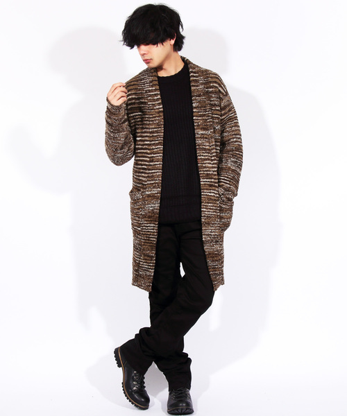 8(eight)(エイト)の「ニット コーディガン ロング丈(カーディガン/ボレロ・メンズ・ブラック/ベージュ・MEDIUM/LARGE)」の8枚目の写真