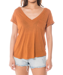 RVCA レディース  BRIX V-NECK T-SHIRT Ｔシャツ/Vネック/ポケットTシャツ