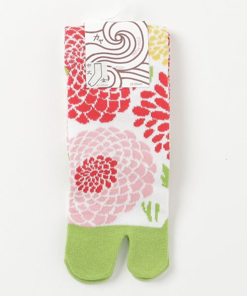 カヤ(カヤ)の「【カヤ】足袋型くつ下23~25cm 菊あつめ(ソックス/靴下・レディース・ライトブルー/ブルー/グリーン・FREE)」の7枚目の写真