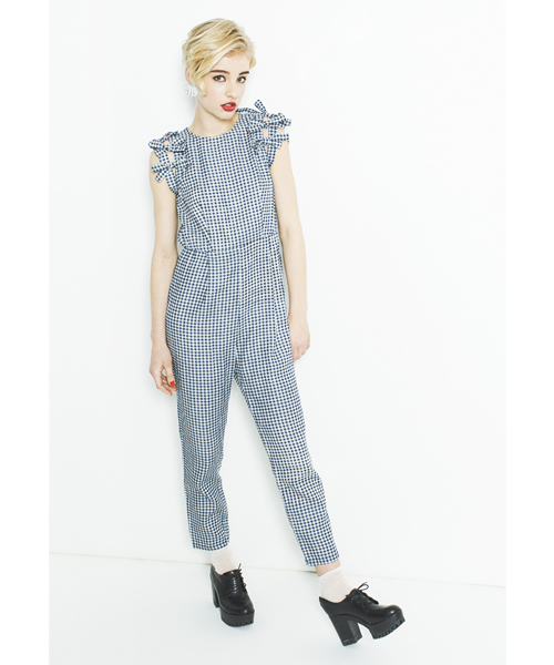 KIKKA THE DIARY OF（キッカ　ザ　ダイアリー　オブ）の「【ブロガー桃さん着用】リボンデニムオールインワン（サロペット/オーバーオール・レディース・ブルー/ライトブルー・38/36）」の3枚目の写真