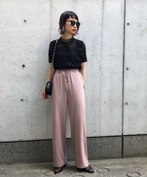 PAGEBOY（ページボーイ）の「ワイドリブカットパンツ（その他パンツ・レディース・ブラック/ブラウン/モカ・FREE）」の3枚目の写真