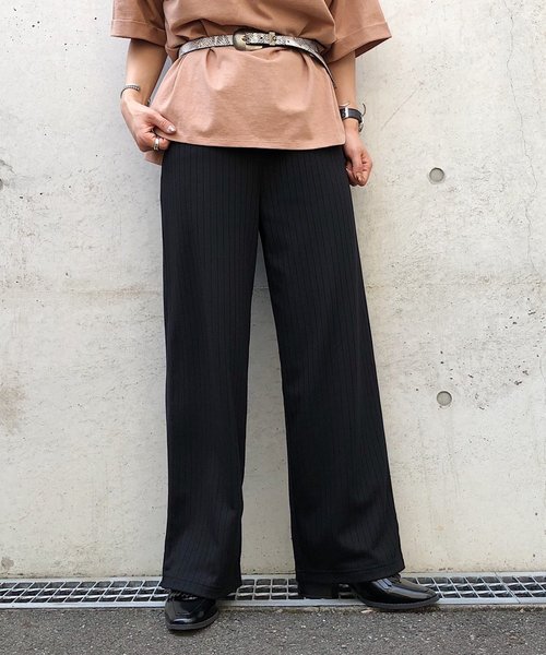 PAGEBOY（ページボーイ）の「ワイドリブカットパンツ（その他パンツ・レディース・ブラック/ブラウン/モカ・FREE）」の4枚目の写真