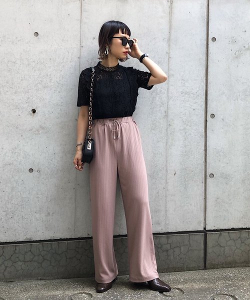 PAGEBOY（ページボーイ）の「ワイドリブカットパンツ（その他パンツ・レディース・ブラック/ブラウン/モカ・FREE）」の19枚目の写真