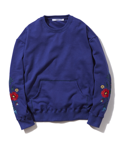 rehacer（レアセル）の「rehacer : "あずま" Flower Sweat CS Made in Japan / "あずま" 裏毛 フラワー スウェット カットソー メイドインジャパン（スウェット・メンズ・ブラック/グレー/ネイビー・SMALL/MEDIUM/LARGE/X-LARGE）」の8枚目の写真