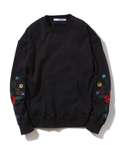 rehacer（レアセル）の「rehacer : "あずま" Flower Sweat CS Made in Japan / "あずま" 裏毛 フラワー スウェット カットソー メイドインジャパン（スウェット・メンズ・ブラック/グレー/ネイビー・SMALL/MEDIUM/LARGE/X-LARGE）」の12枚目の写真