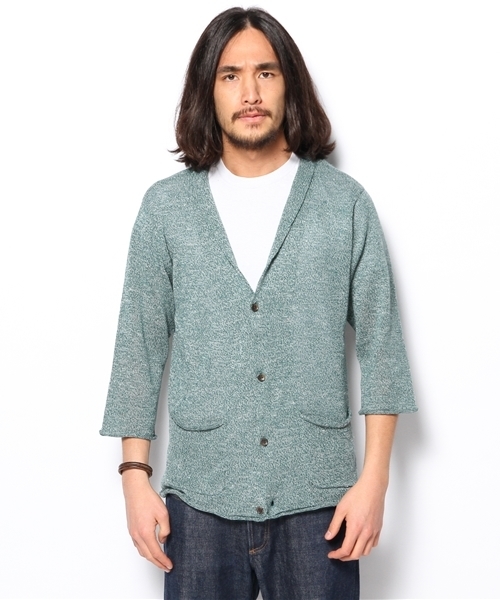 CIAOPANIC（チャオパニック）の「【Ciaopanic】　麻引揃7分袖ショールCD（カーディガン/ボレロ・メンズ・ブラック/グレー/ネイビー/グリーン・MEDIUM/LARGE）」の9枚目の写真