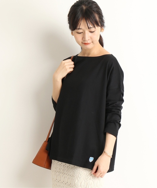 SLOBE IENA（スローブイエナ）の「ORCIVAL 40/2 SOLID カットソー◆（Tシャツ/カットソー・レディース・ブラック/ブラウン系その他/ホワイト・FREE）」の2枚目の写真