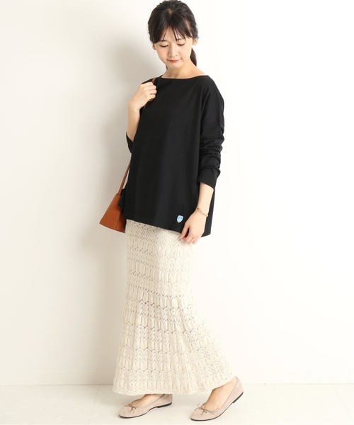 SLOBE IENA（スローブイエナ）の「ORCIVAL 40/2 SOLID カットソー◆（Tシャツ/カットソー・レディース・ブラック/ブラウン系その他/ホワイト・FREE）」の4枚目の写真
