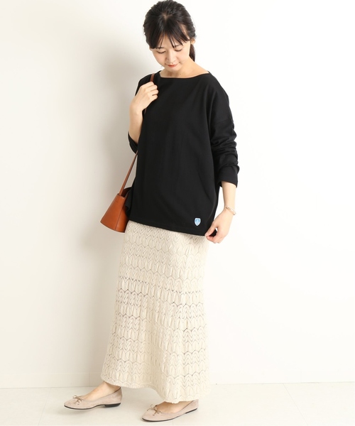 SLOBE IENA（スローブイエナ）の「ORCIVAL 40/2 SOLID カットソー◆（Tシャツ/カットソー・レディース・ブラック/ブラウン系その他/ホワイト・FREE）」の21枚目の写真