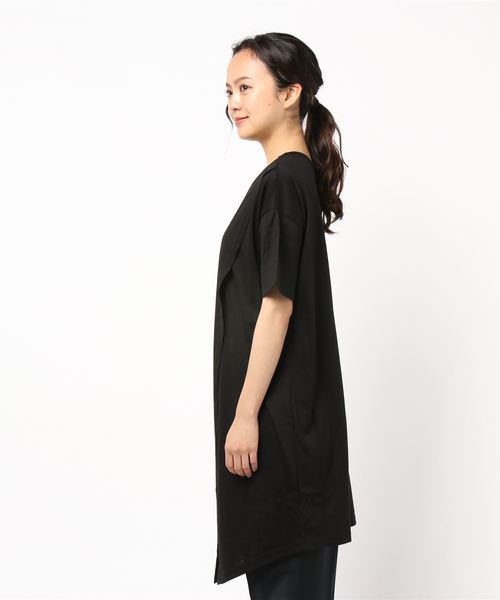 KOBE LETTUCE（コウベレタス）の「前後2wayアシンメトリービッグシルエットクロスTシャツ（Tシャツ/カットソー・レディース・ブラック/ブラウン/オフホワイト/カーキ・FREE）」の12枚目の写真