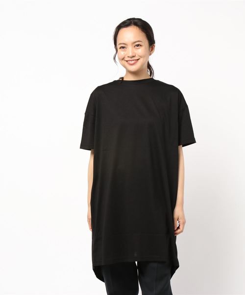 KOBE LETTUCE（コウベレタス）の「前後2wayアシンメトリービッグシルエットクロスTシャツ（Tシャツ/カットソー・レディース・ブラック/ブラウン/オフホワイト/カーキ・FREE）」の10枚目の写真