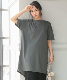 前後2wayアシンメトリービッグシルエットクロスTシャツ
