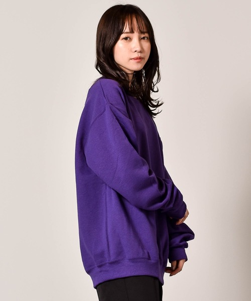 JERZEES（ジャージーズ）の「JERZEES ジャージーズ 裏起毛 クルーネック カラースウェットトレーナー 無地（スウェット・メンズ・ホワイト/ブラック/ネイビー/杢グレー/オリーブ/パープル/オレンジ/サンドベージュ/サックスブルー・S/M/L/XL）」の8枚目の写真